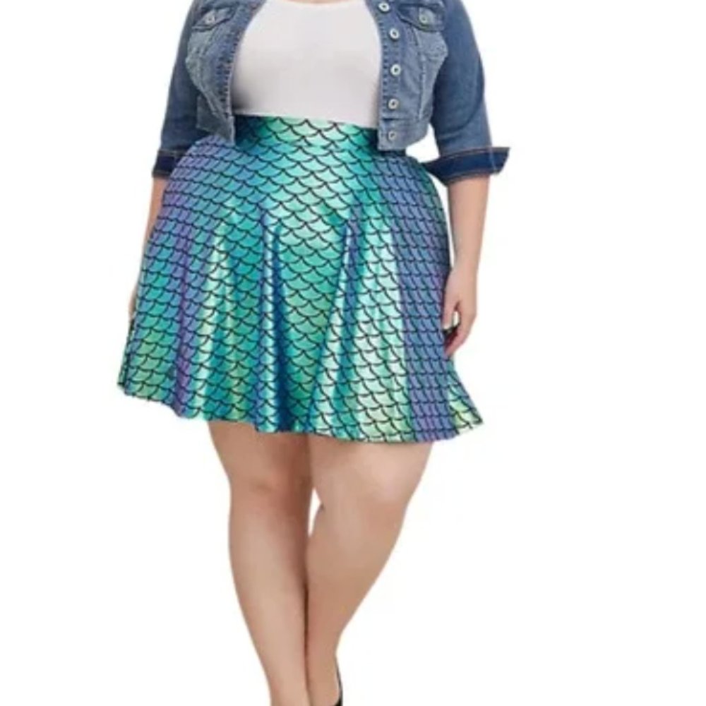 Torrid Disney Ariel The Little Mermaid Skater Skirt 6X